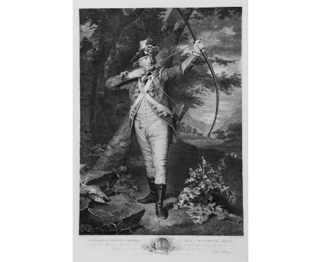 A LARGE MONOCHROME ENGRAVING after Sir Henry Raeburn, a portrait of Doctor Nathaniel Spens and dedicated to the Royal Company