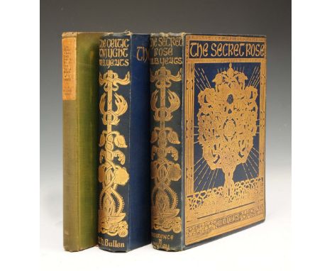 YEATS, W.B. The Secret Rose, Lawrence & Bullen, London 1897 with six plates and frontispiece by J.B. Yeats, gold tooled blue 