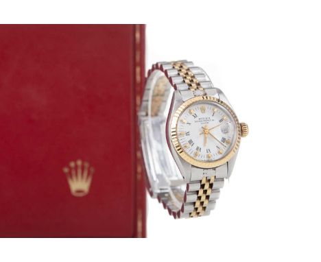LADY'S ROLEX OYSTER PERPETUAL DATE AUTOMATIC WRIST WATCH,model number 6917, serial number 6055979, number the round white dia