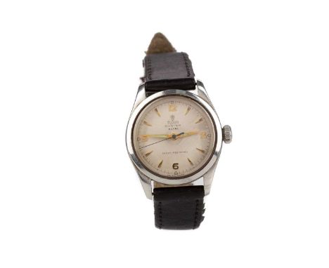 GENTLEMAN'S TUDOR OYSTER ROYAL STAINLESS STEEL MANUAL WIND WRIST WATCH,model number 7903, the round cream dial with applied w