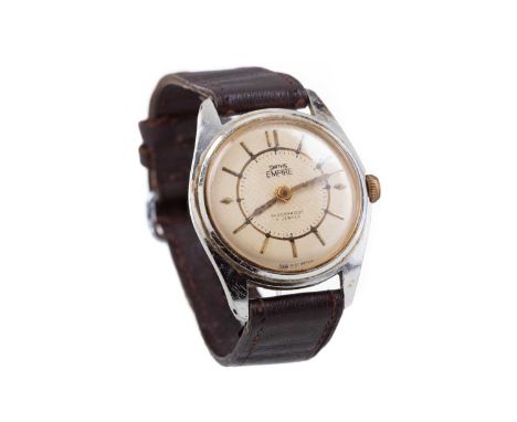 SMITHS EMPIRE STAINLESS STEEL MANUAL WIND WRIST WATCH,the round champagne dial with baton hour markers, inner seconds track i