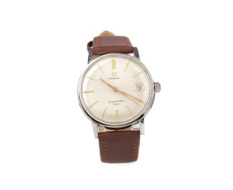 GENTLEMAN'S OMEGA SEAMASTER 600 STAINLESS STEEL MANUAL WIND WRIST WATCH,the round cream dial with applied baton hour markers,