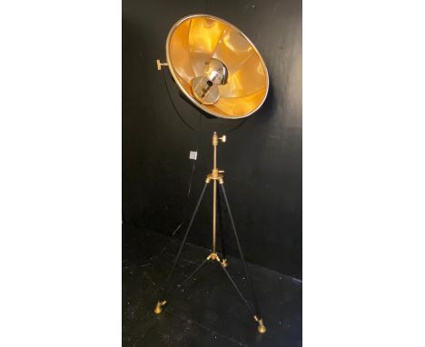 FLOOR LAMP, 180cm H, studio inspired design, black painted and gilt. 