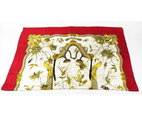VINTAGE HERMÈS 'INGRID' SILK SCARF, designed in 1969 by Lenke Szechwnzyl, inspired by Ingrid Bergman, 90cm x 90cm. 