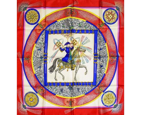 VINTAGE HERMÈS 'FEUX D'ARTIFICIE' SILK SCARF, designed in 1987 by Michel Duchene, 90cm x 90cm. 