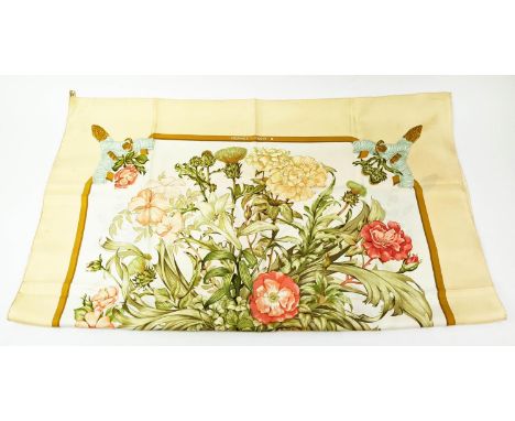 VINTAGE HERMÈS 'REGINA' SILK SCARF, designed in 1972 by Leila Menchari, reissued for Queen's Elizabeth II 2002 Golden Jubilee