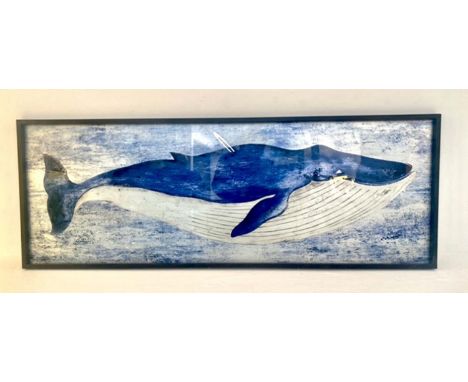 CONTEMPORARY SCHOOL, study of a whale, print, framed and glazed, 44cm x 120cm. 