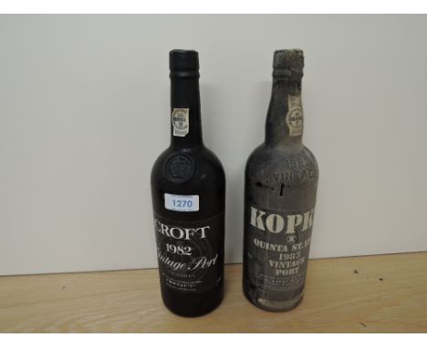 Two bottles of Vintage Port, Croft 1982, 75cl, no strength stated and Kopke Quinta St Luiz 1983, 20% vol, 75cl
