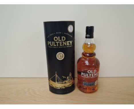 A bottle of Old Pulteney 17 Year Old Single Malt Scotch Whisky, discontinued in 2017, 46% vol, 70cl, in card tube