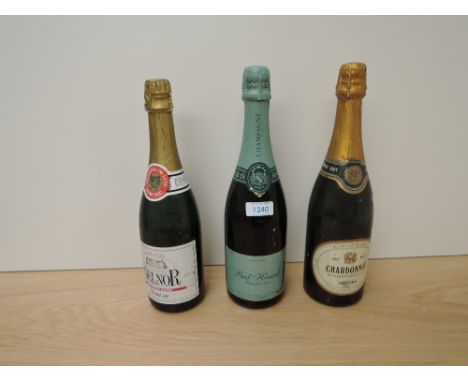 Three bottles of Sparkling Wine, Zonin Chardonnay Brut VSO, 11.5% vol 75cl, Paul Herard Champagne 12% 750ml and Chateau Belno