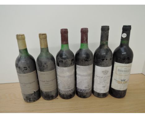 Six bottles of Red Wine, Brocaille Cabernet Sauvignon 1988, 12% vol, 75cl x2, Cordillera Santierre Cochrane 1988, 12% vol 75c