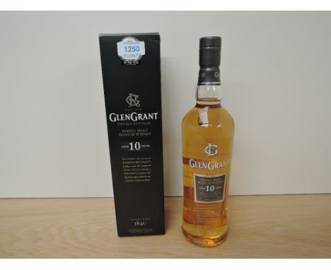 A bottle of Glen Grant 10 year old Single Malt Scotch Whisky, 40% vol, 70cl, in card box, whisky bible 2016 single malt of th