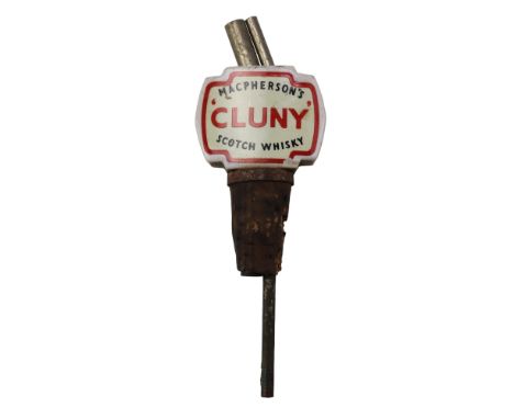 A vintage Macpherson's "Cluny" Scotch whisky ceramic bottle pourer