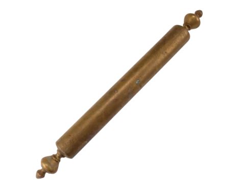 A Victorian brass rolling pin, 55 cm 