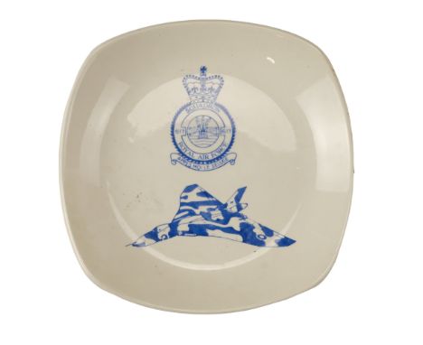 An RAF 617 Squadron Vulcan Bomber commemorative ceramic dish, 17.5 cm