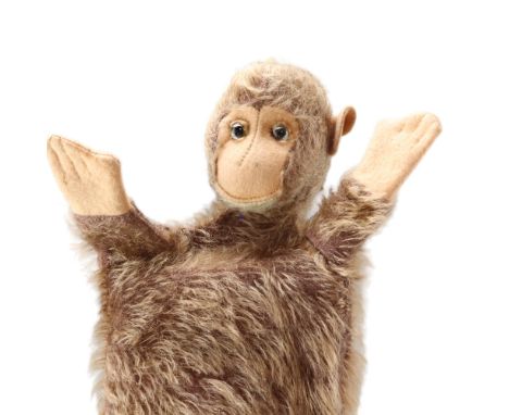 An early 20th Century Farnell Alpha Toys Chimpee hand puppet, 21 cm