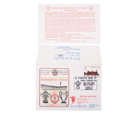 [ Autograph ] A Matt Busby signed Manchester United "Return to Div 1 as Champions" Official Football League Series Special Ev