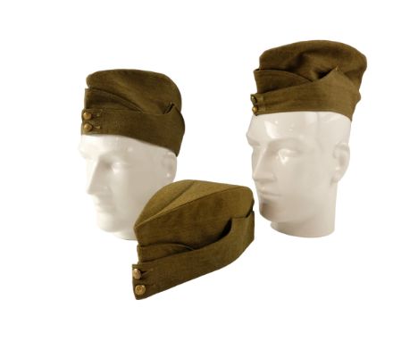 Three Second World War British Army Field Service Caps