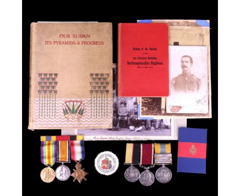 A Victorian and Great War campaign and long service medal group, comprising a Queen's Sudan medal with Hafir and Sudan 1899 c
