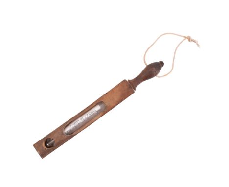 A late 19th / early 20th Century Doctor Forbes' wooden cased bath thermometer, 25 cm 