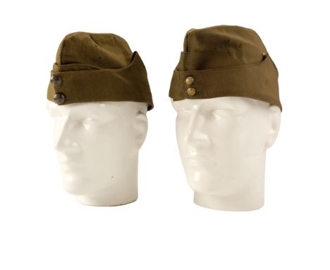 Two Second World War British Army officer's Field Service caps