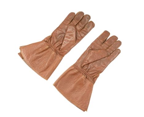 A pair of Second World War British Army motorcyclist's leather gauntlets