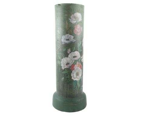 A hand-painted floral ceramic stick stand, formerly the property of artist Christine Boyce (1928-2019), mid 20th Century, 67 