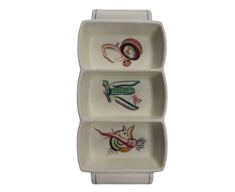 A Poole Pottery hors d'ouevres dish, circa 1950s, 25 cm