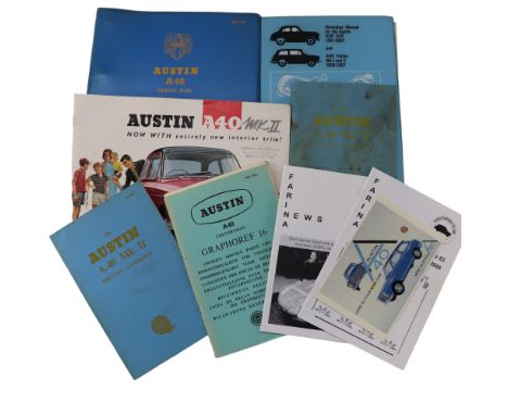[ Automobilia / Classic Car ] A group of publications and ephemera relating to the Austin A40 Mk II including a Workshop Manu