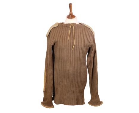 A 1943 British Army heavy jumper, modified by the addition of shoulder straps