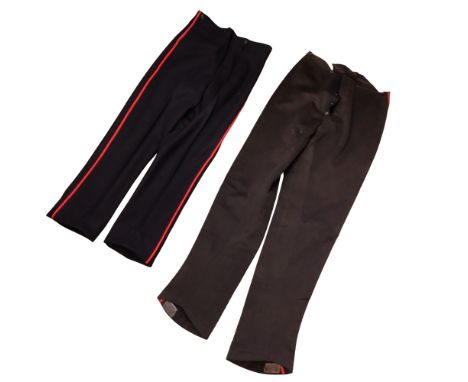 Two pairs of Victorian / early 20th Century British Army blue trousers, one bearing and Ordnance inspectors' stamp