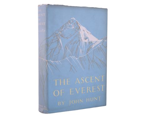 [ Autograph / Mountaineering ] John Hunt, "The Ascent of Everest", first edition, 1953, the free front end paper bearing the 