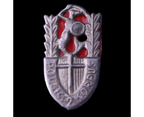 A Second World War Free Polish Army 2nd Polish Corps badge, 36 mm