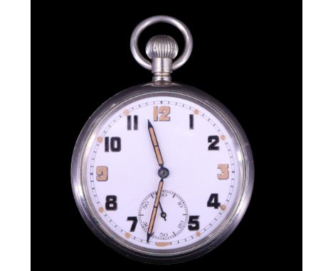 A Second World War British Army GSTP pocket watch, (running when catalogued, accuracy and reliability un-tested)