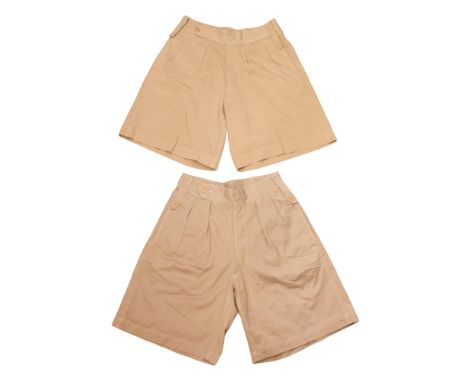 Two pairs of Second World War British Army khaki drill shorts
