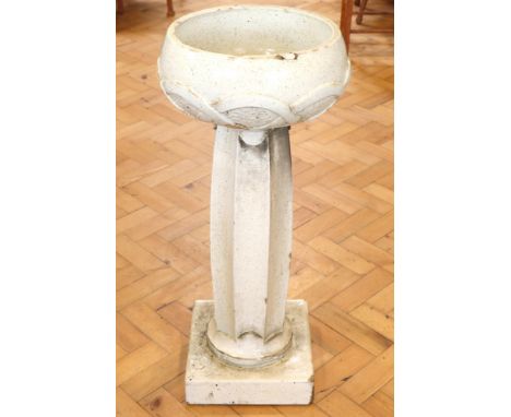 An early 20th Century glazed garden columnar planter in the style of Archibald Knox / Liberty, 84 cm