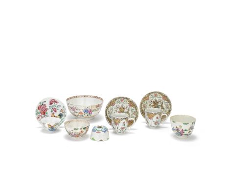 A GROUP OF FAMILLE ROSE WARESYongzheng, Qianlong and 19th centuryComprising: a pair of armorial cups and saucers with the arm