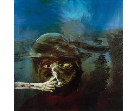 Sidney Nolan (1917-1992) Miner Smoking from, The Miner Series  Offset lithograph printed in colours, 1973, signed and numbere