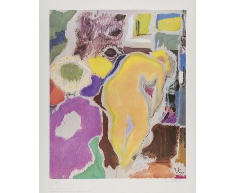 δ Ivon Hitchens (1893-1979) after. Figure, Early Morning. Photolithograph in colours, signed and numbered from the edition of