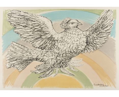 δ Pablo Picasso (Spanish, 1881-1973) Colombe Volant (à l'Arc-en-ciel) (Bloch 172; Mourlot 214)  Lithograph printed in colours