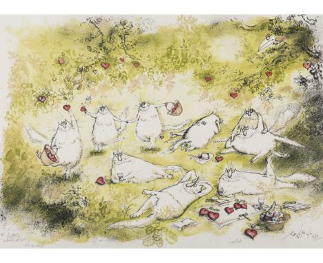 δ Ronald Searle (1920-2011) Love Feast Lithograph printed in colours, 1978, signed, titled and inscribed HC in pencil, an hor