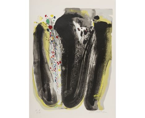 δ Chu Teh-chun (1920-2014) Composition Lithograph printed in colours, signed in English and Chinese in pencil, inscribed E.A.