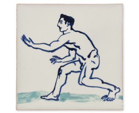 δ Paula Rego (b.1935) Homem Painted ceramic tile, stamp signed in black ink verso, numbered 123/150, produced by Ratton Ceram