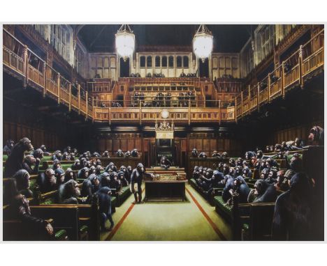 δ Banksy (b.1974) (after) Monkey Parliament Offset lithograph printed in colours, 2009, on thin wove, 840 x 530mm (33 1/8 x 2
