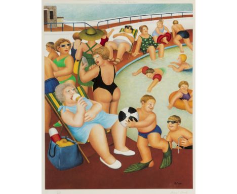 δ Beryl Cook (1926-2008) The Bathing Pool Lithograph printed in colours, 1992, signed and numbered from the edition of 850 in