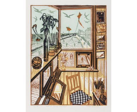 δ Richard Bawden (b.1936) Kites II Spring Aldeburgh Lithograph printed in colours, signed, titled and numbered from the editi