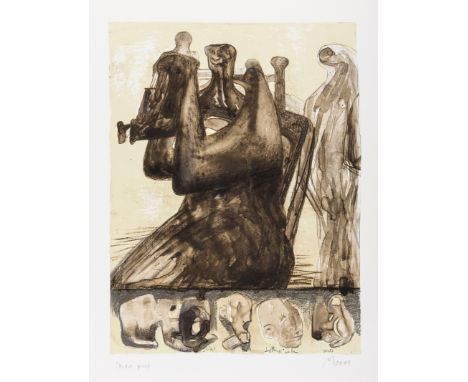 δ Henry Moore (1896-1986) Mother and Child with Border Design (Cramer 433) Lithograph printed in colours, 1976, signed and in