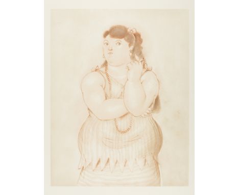 Fernando Botero (b.1932) Mujer Fumando Lithograph printed in colours, 1965, an unsigned proof aside from the edition of 150, 