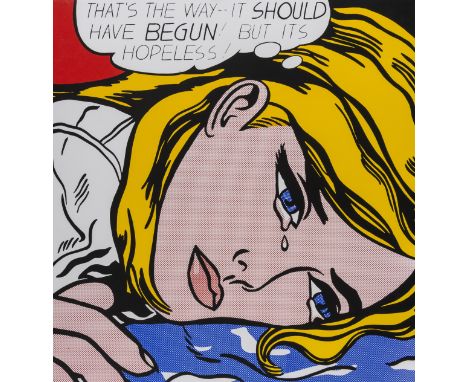 Roy Lichtenstein (1923-1997) (after) Hopeless Offset lithograph printed in colours, 1964, a proof for an unproduced poster, o