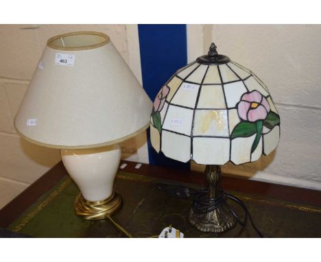 Tiffany style table lamp and one other (2)